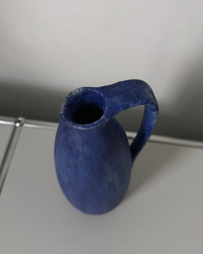 Vase pichet en céramique allemande bleue 1970