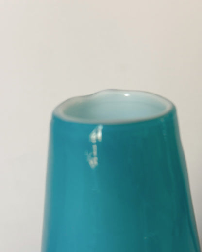 Vase en opaline Empoli bleu 1970