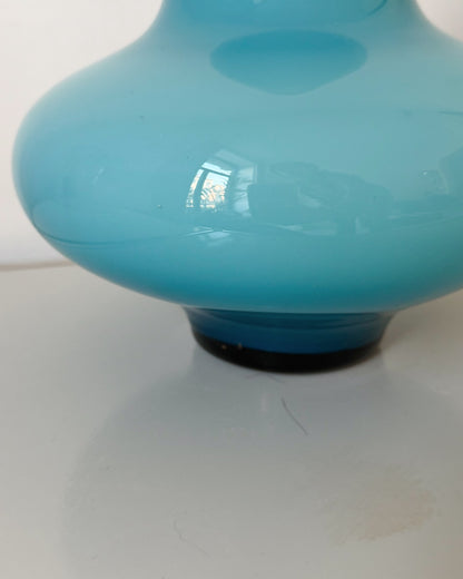 Vase en opaline Empoli bleu 1970