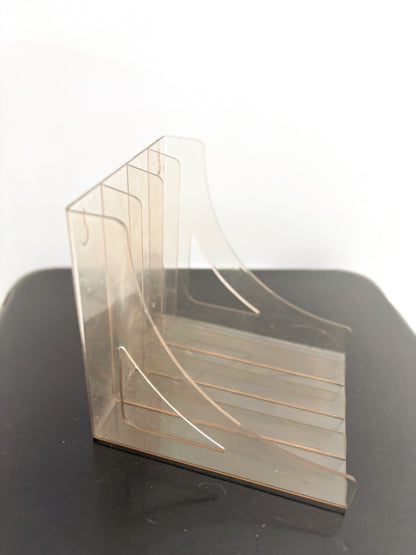 Porte disque en plexiglas brun