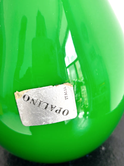 Vase, pichet en opaline d'Empoli vert gazon.