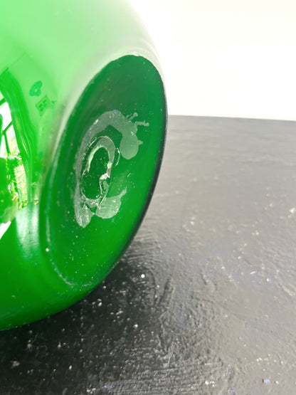 Vase, pichet en opaline d'Empoli vert gazon.