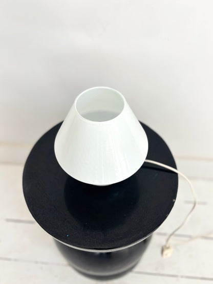 White mushroom lamp in Murano opaline