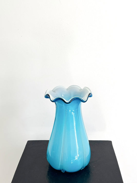 Vase turquoise en opaline Empoli