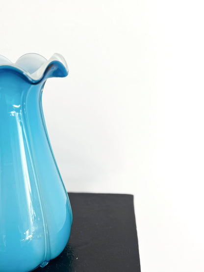 Turquoise vase in Empoli opaline