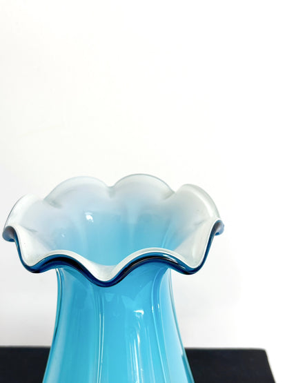 Turquoise vase in Empoli opaline