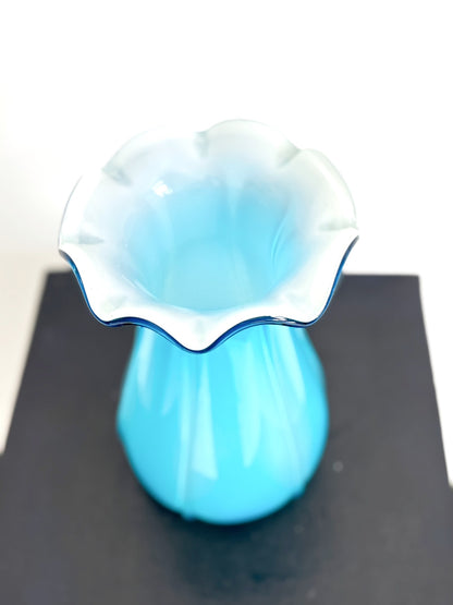Turquoise vase in Empoli opaline