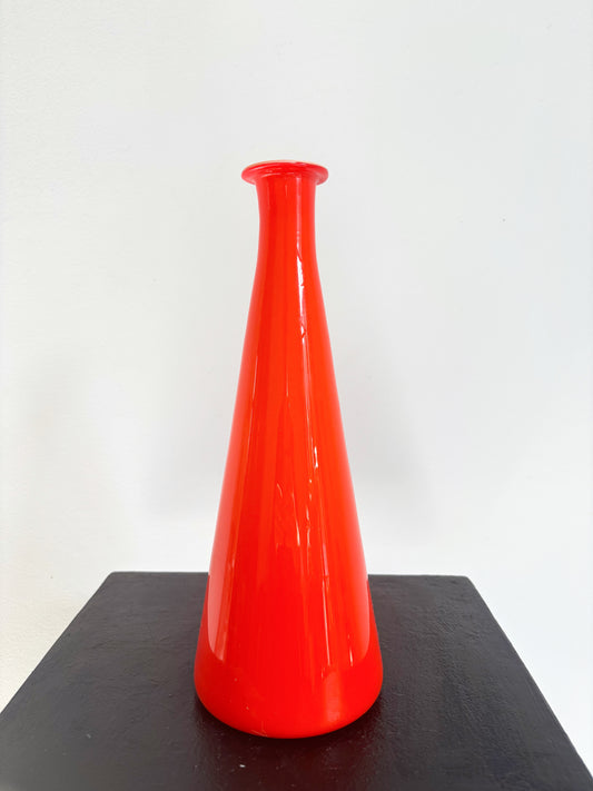 Vase orange en opaline d'Empoli