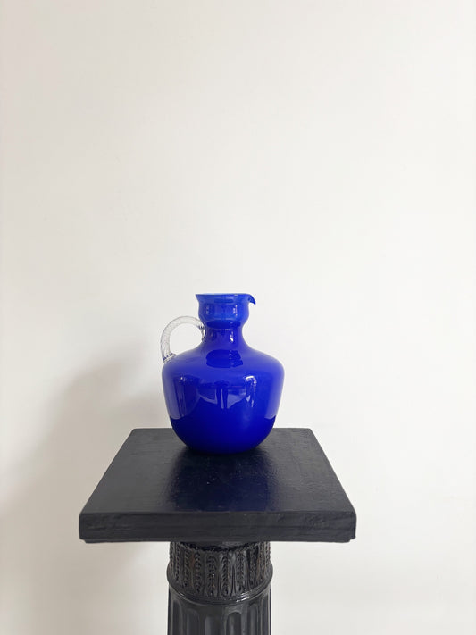 Vase en opaline d'Empoli bleu cobalt
