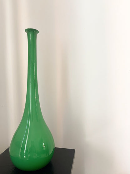 Bouteille en opaline Empoli vert d'eau