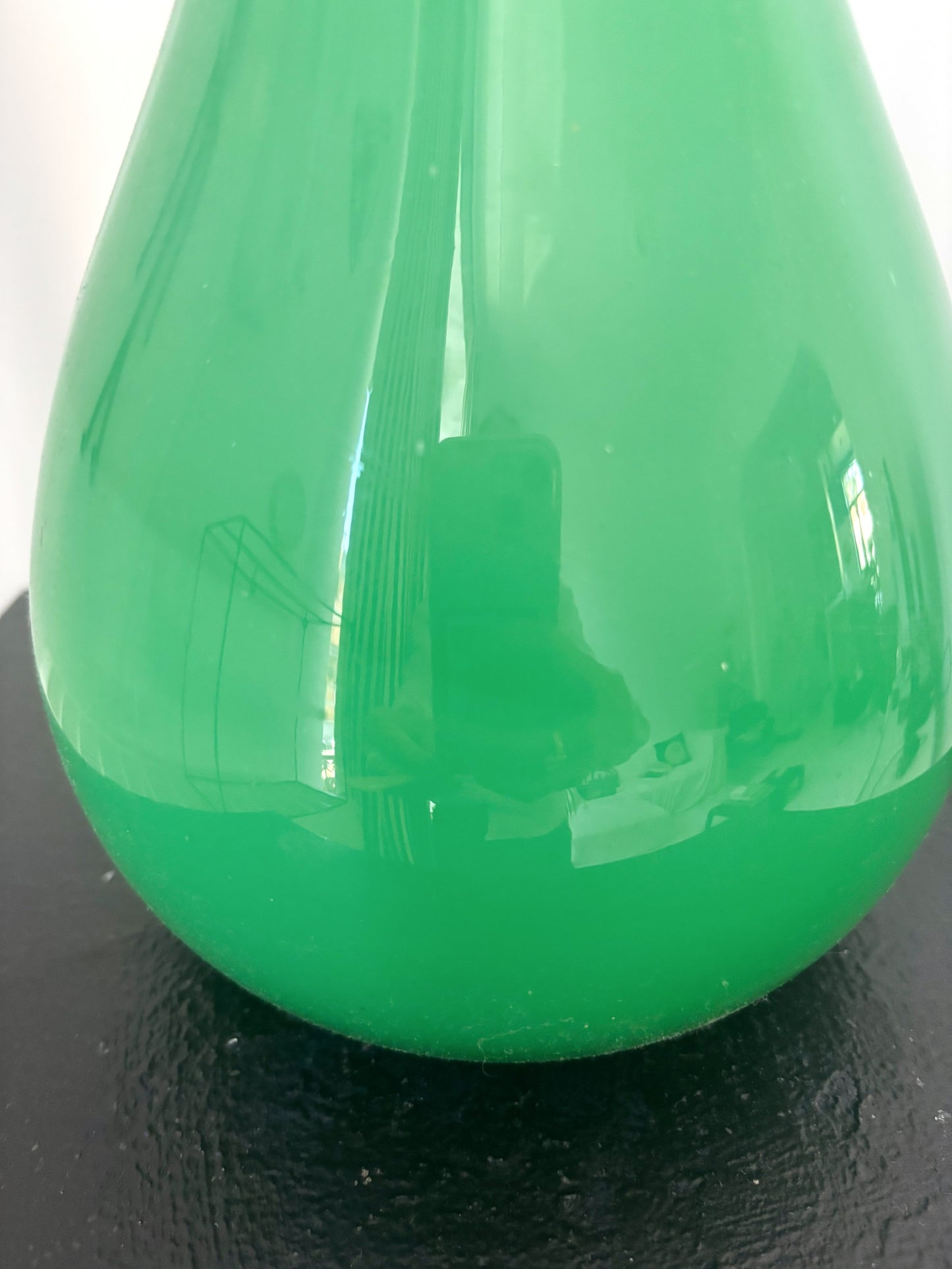 Bouteille en opaline Empoli vert d'eau