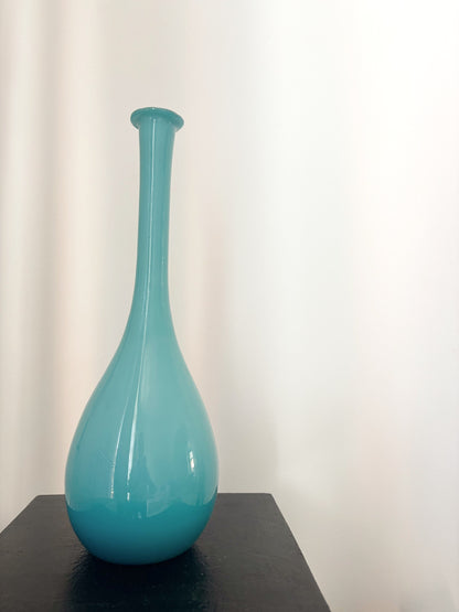 Bouteille en opaline Empoli bleu pétrol