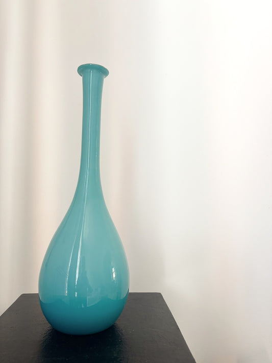 Bouteille en opaline Empoli bleu pétrol