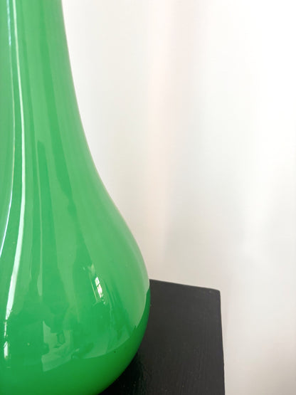 Bouteille en opaline Empoli vert d'eau