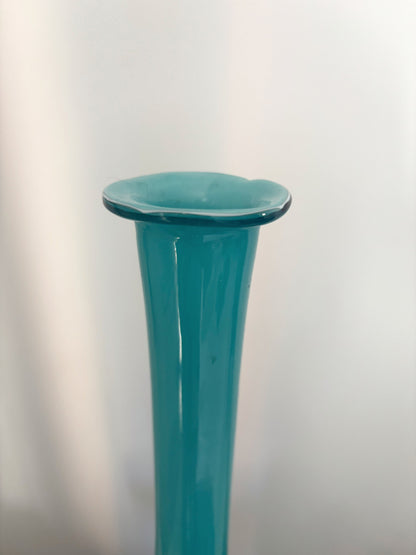 Bouteille en opaline Empoli bleu pétrol