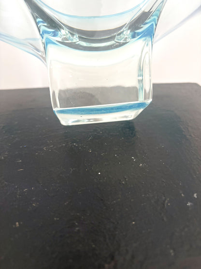 Plat bleu ciel en verre de Murano