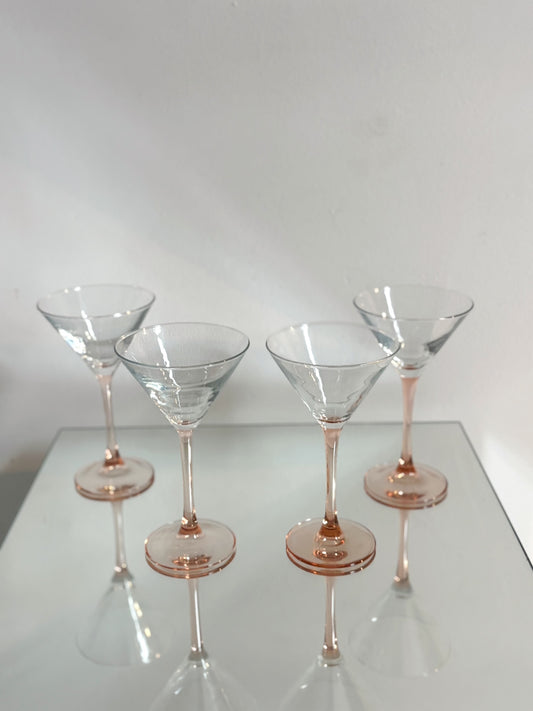 4 verres à cocktail Luminarc pieds roses