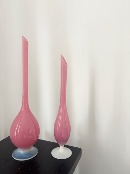 Ensemble de 2 soliflores en opaline florentine roses