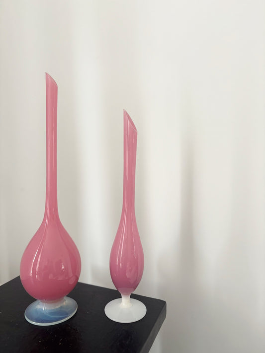Ensemble de 2 soliflores en opaline florentine roses
