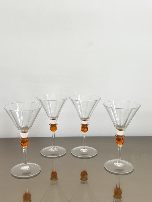 4 verres à cocktail en cristal