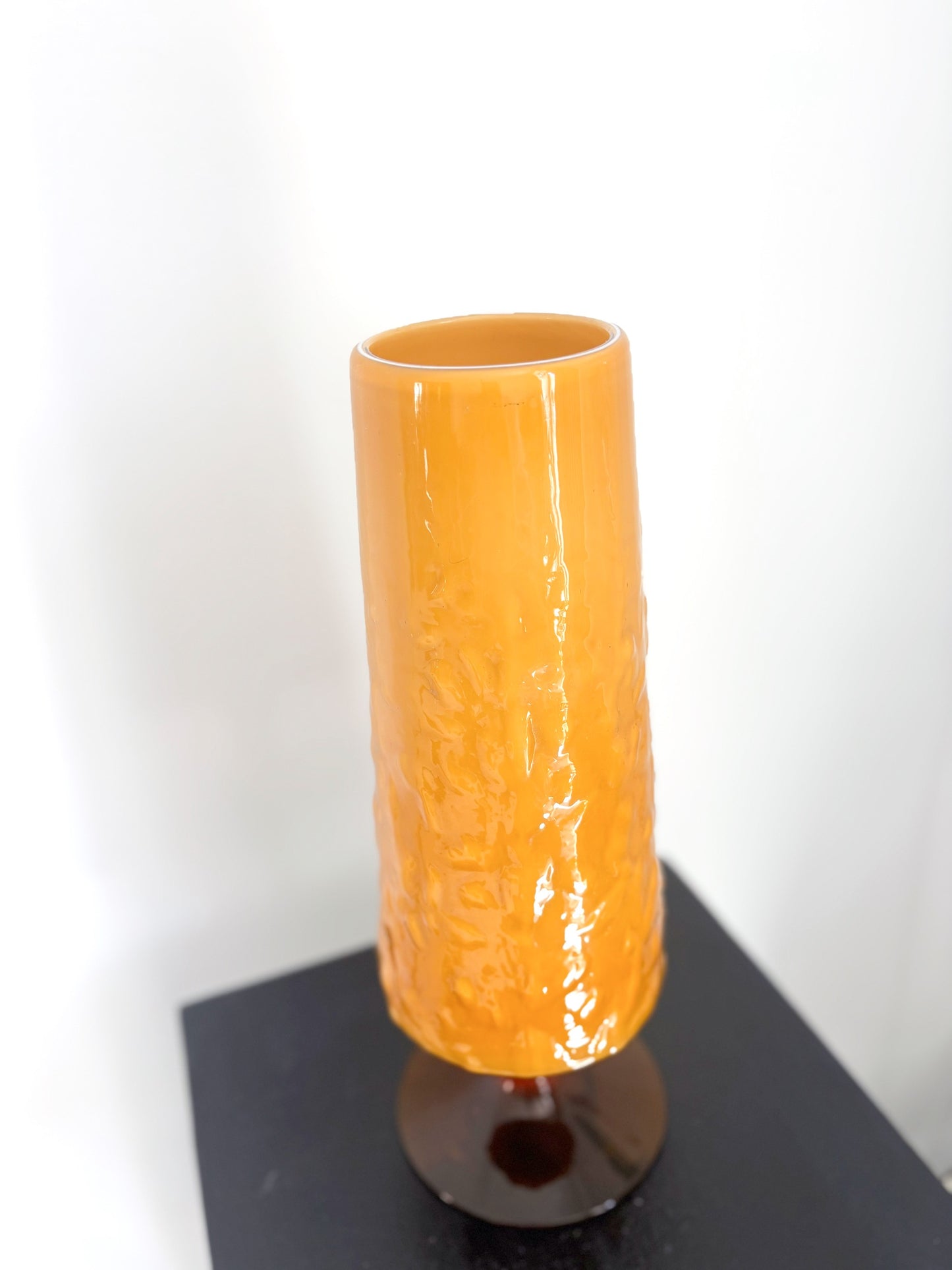Grand vase en opaline Empoli caramel