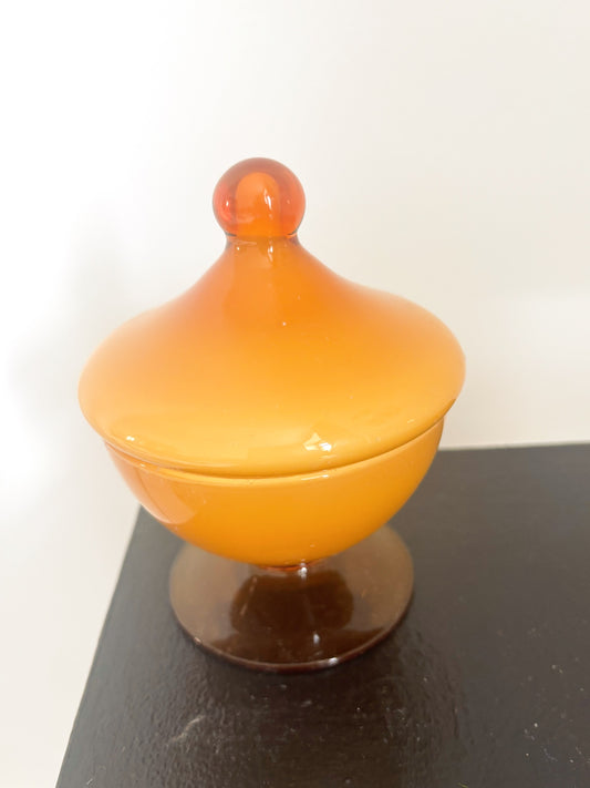 Bonbonnière en opaline Empoli caramel