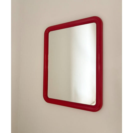 Miroir encadrement plastique rouge Finn