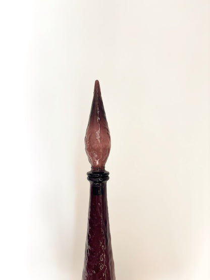 Bouteille mauve en verre Empoli